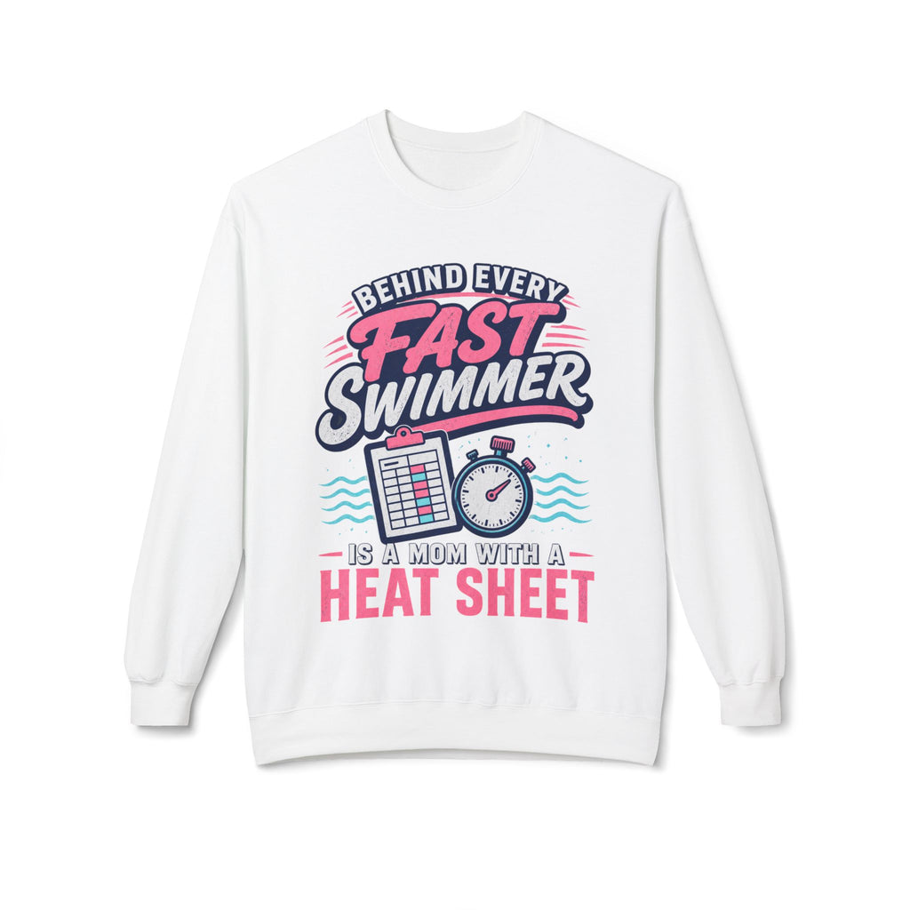 Fast Swimmer Mom heat sheet Sweatshirt | Swimming Mom Crewneck