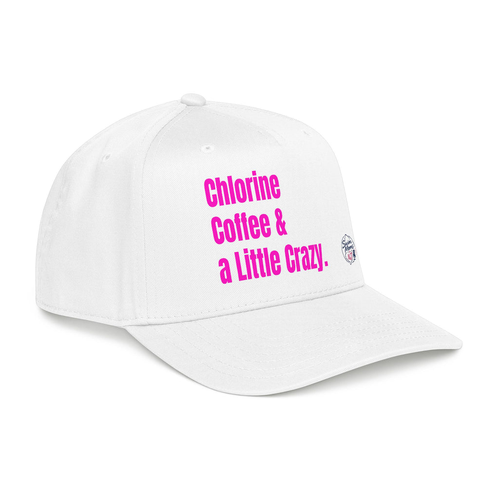 Chlorine Coffee & a Little Crazy Mid Profile Baseball Cap | Swim Team Hat