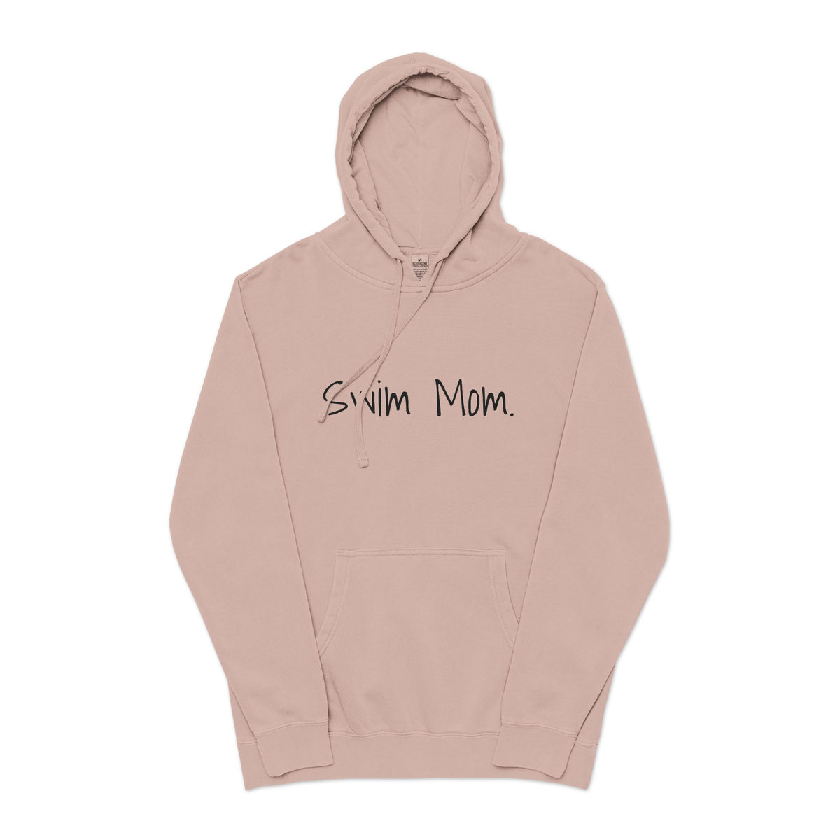 Swim Mom Hoodie | Pigment-Dyed Pullover with Back Patch