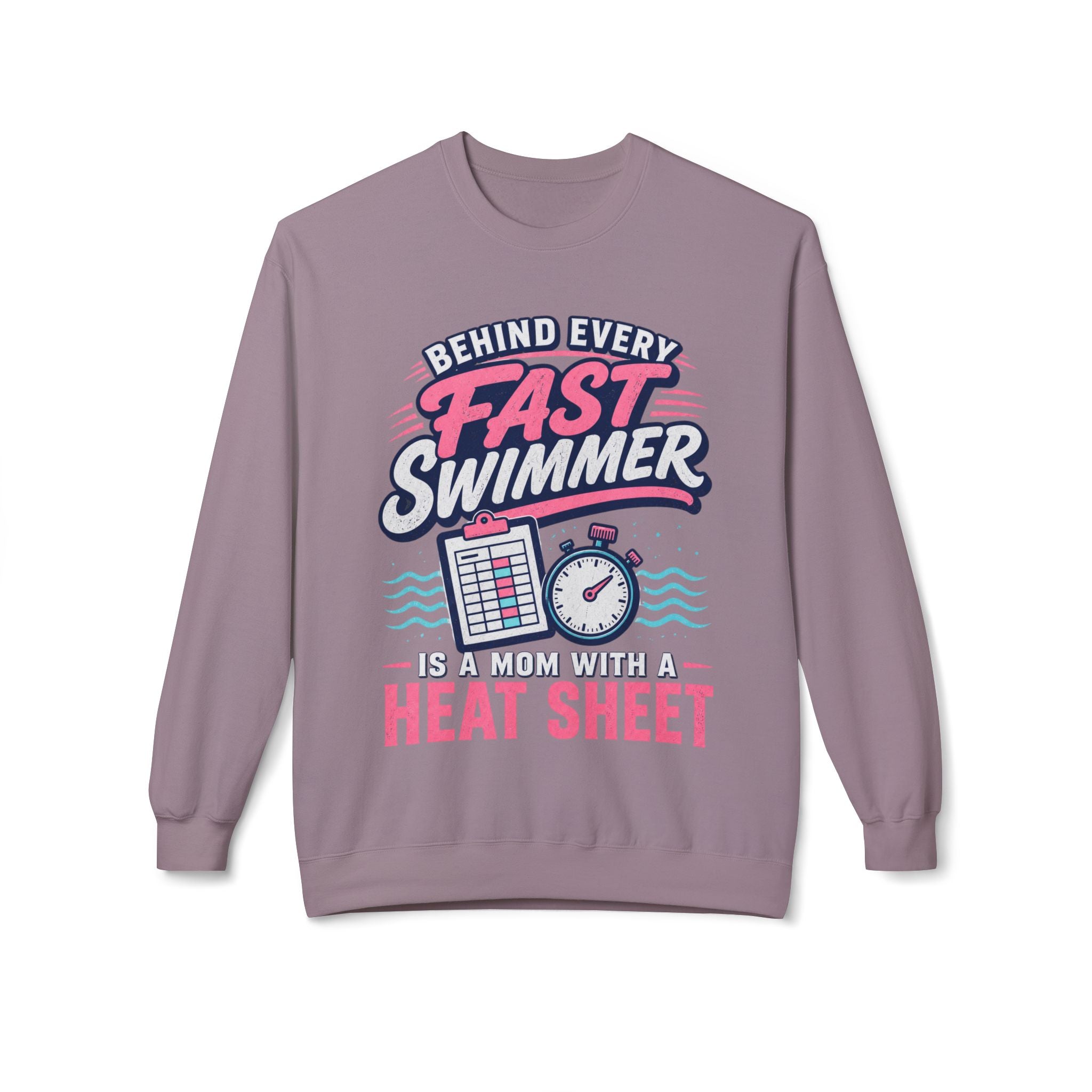 Fast Swimmer Mom heat sheet Sweatshirt | Swimming Mom Crewneck