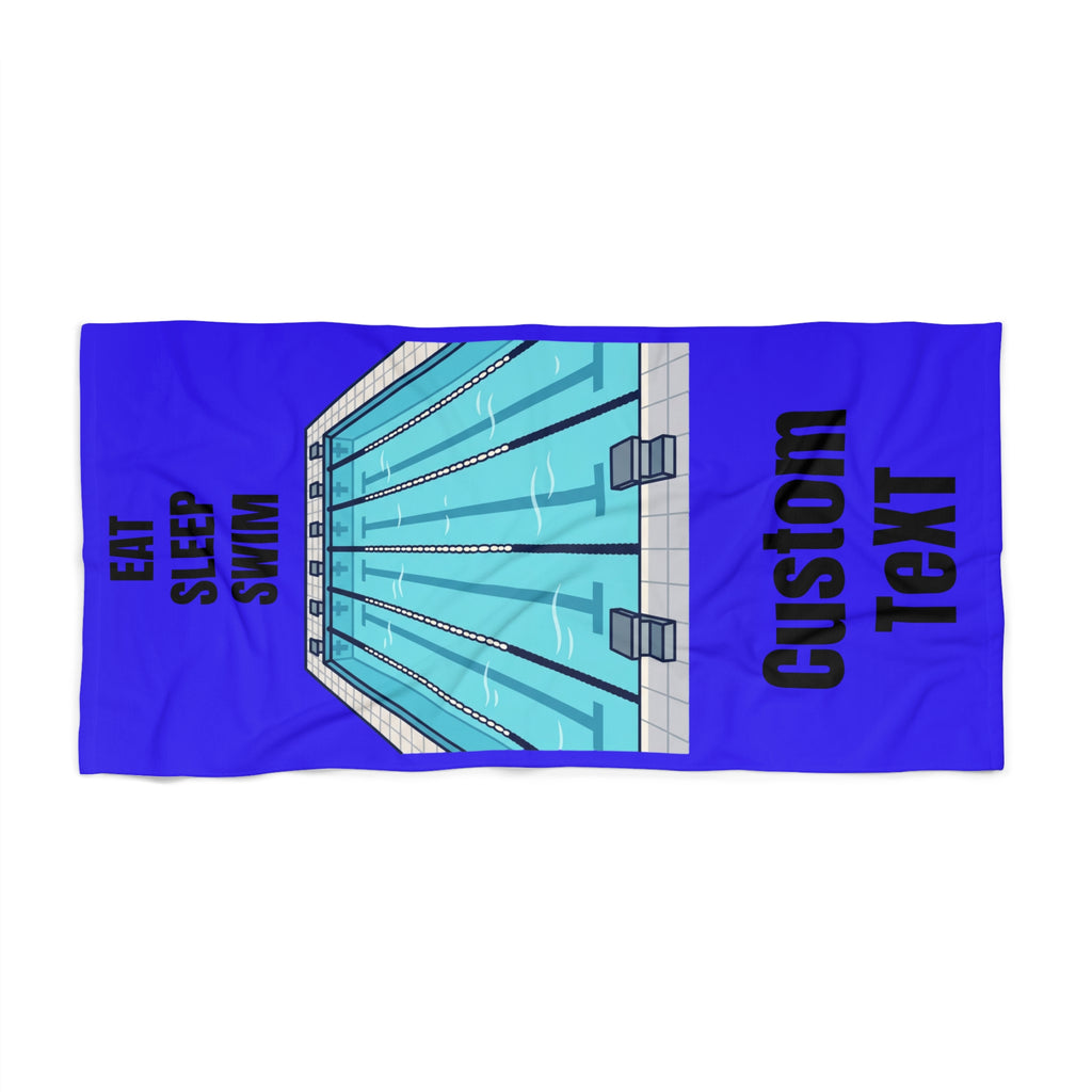 Eat Sleep Swim Beach Towel | Custom Text Pool Lane Graphic