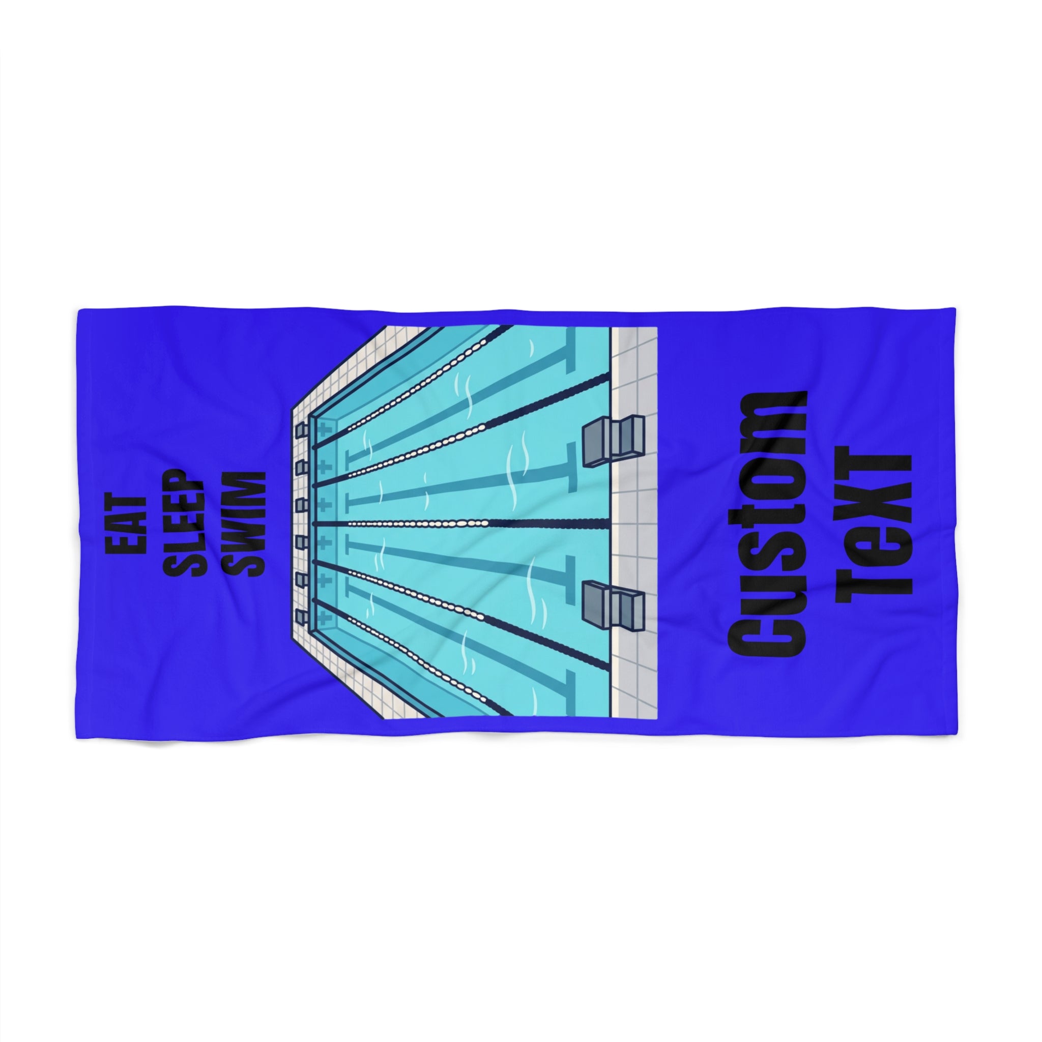 Eat Sleep Swim Beach Towel | Custom Text Pool Lane Graphic