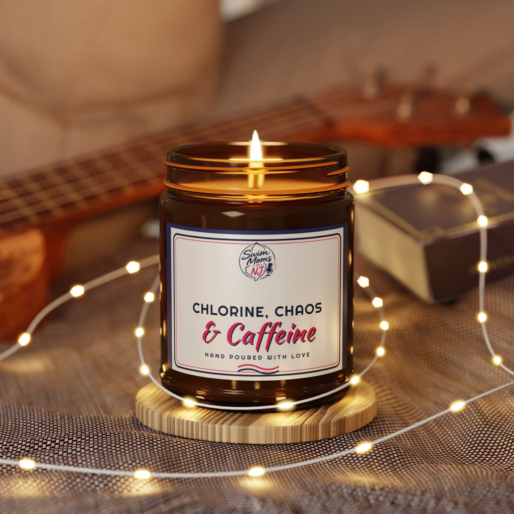 Chlorine Chaos & Caffeine Candle Soy Candle | Amber Jar, Swim Mom Scent