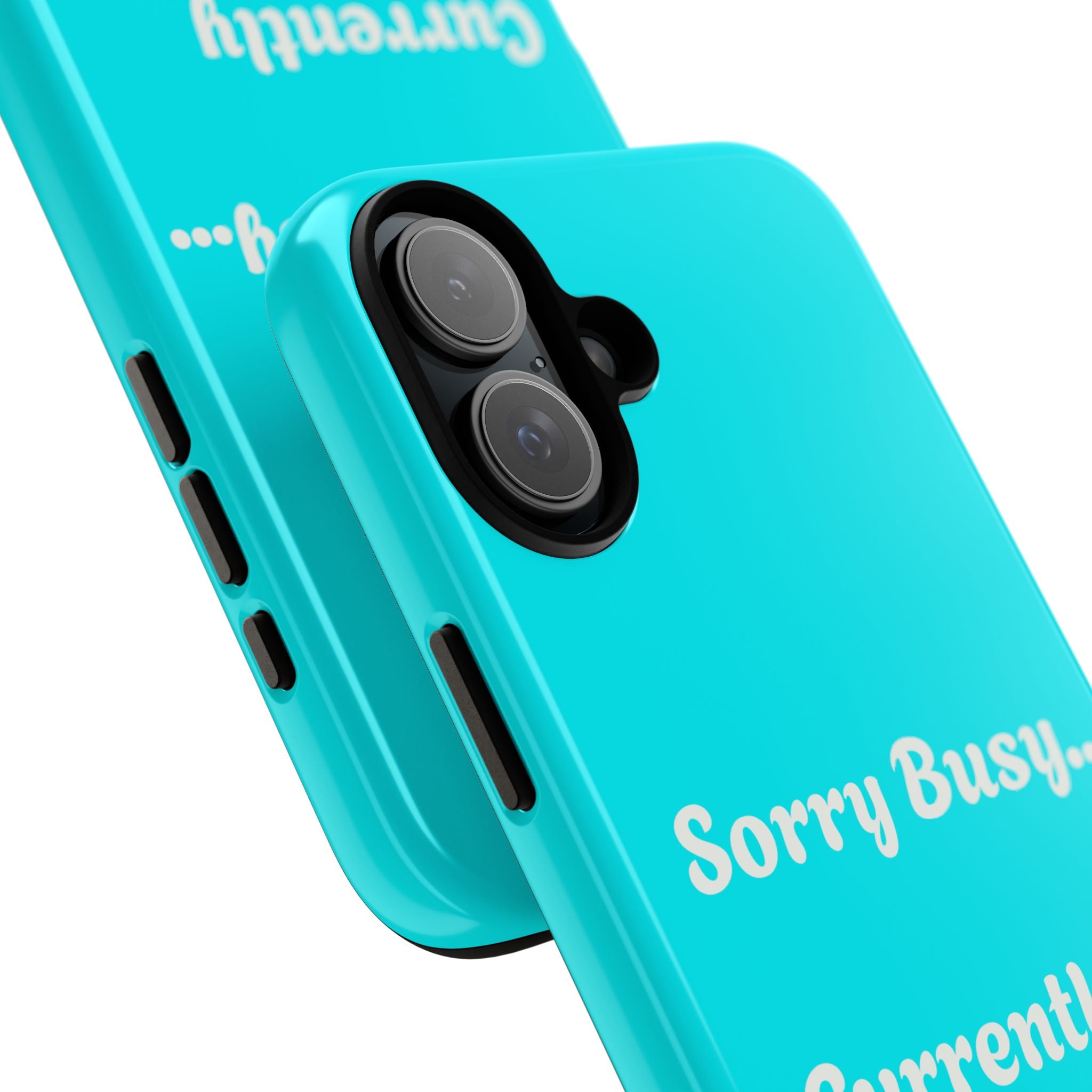 Sorry Busy Currently Somewhere Poolside Tough Phone Case | Turquoise, Summer Vacation Quote