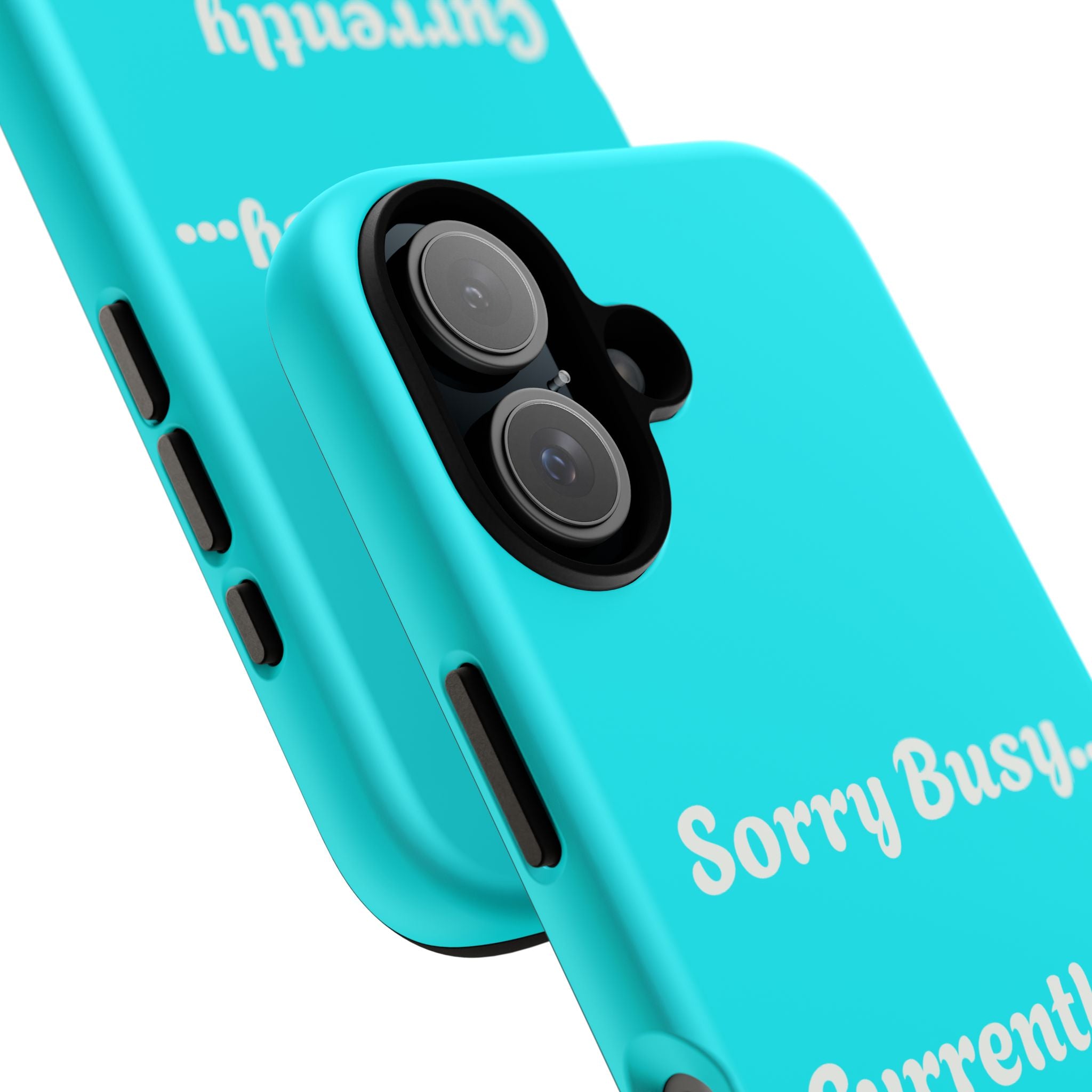 Sorry Busy Currently Somewhere Poolside Tough Phone Case | Turquoise, Summer Vacation Quote