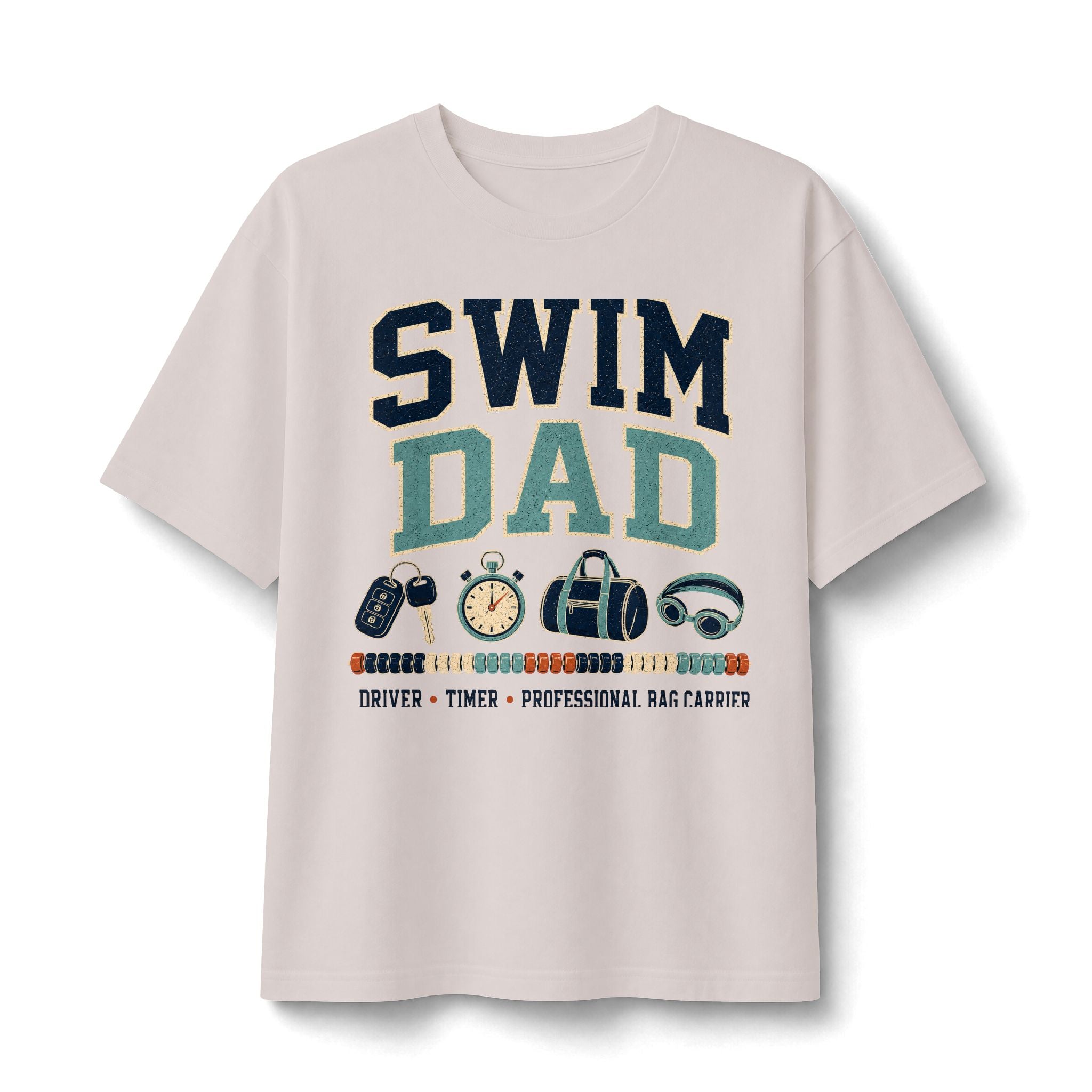 Swim Dad T-Shirt | Swim Coach Stop Watch Goggles Bag |dad gift|