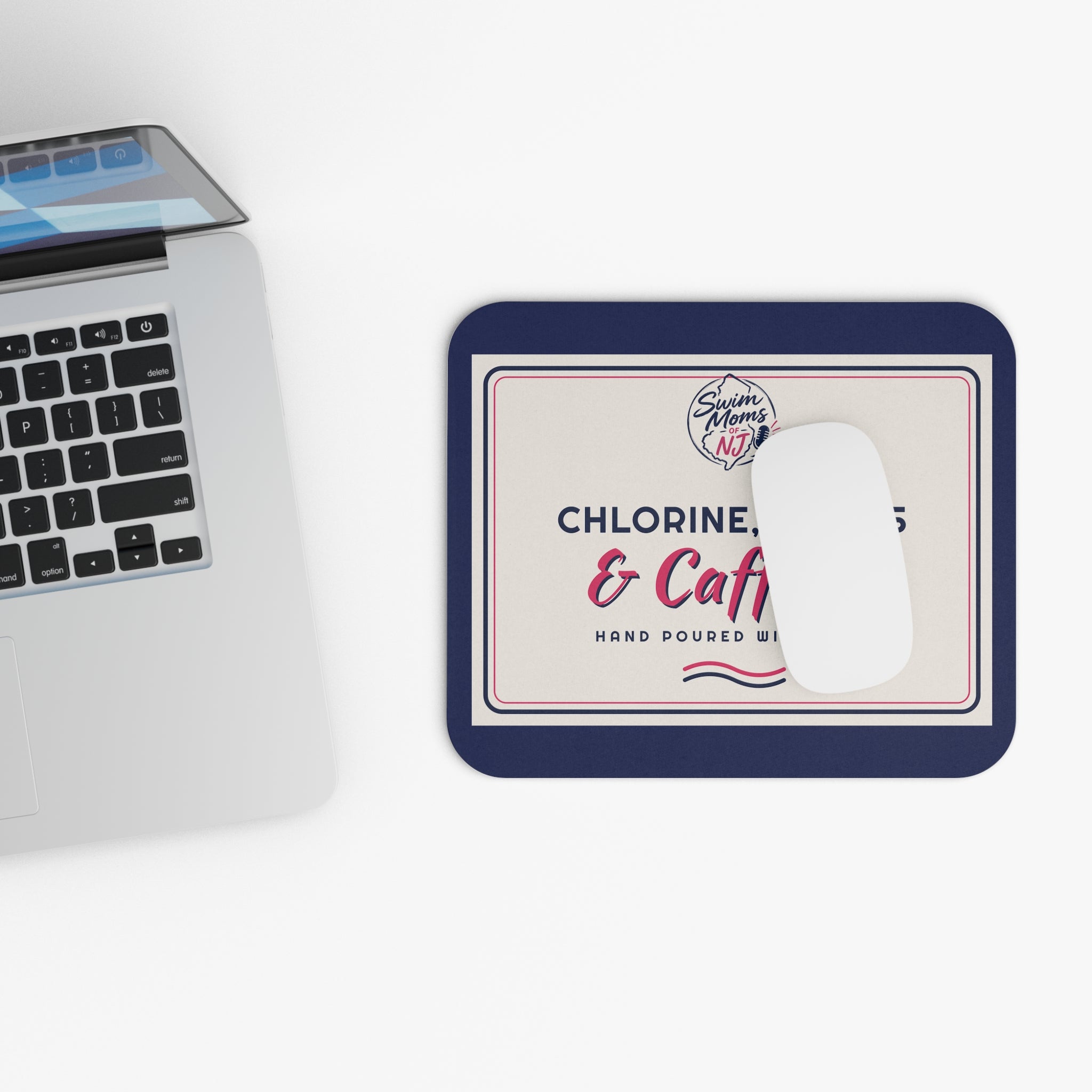 Swim Mom Mouse Pad — "Chlorine, Chaos & Caffeine" Desk Mat | Gift| Office