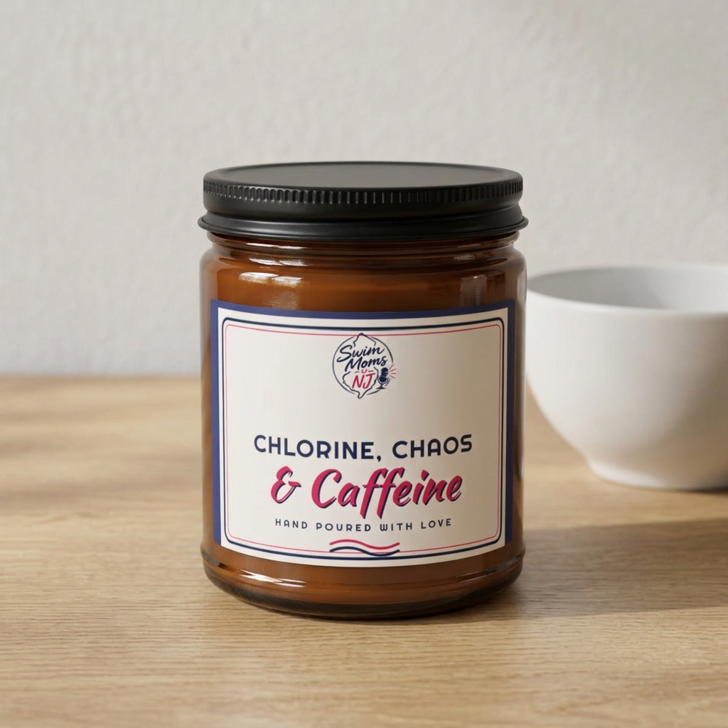 Chlorine Chaos & Caffeine Candle Soy Candle | Amber Jar, Swim Mom Scent