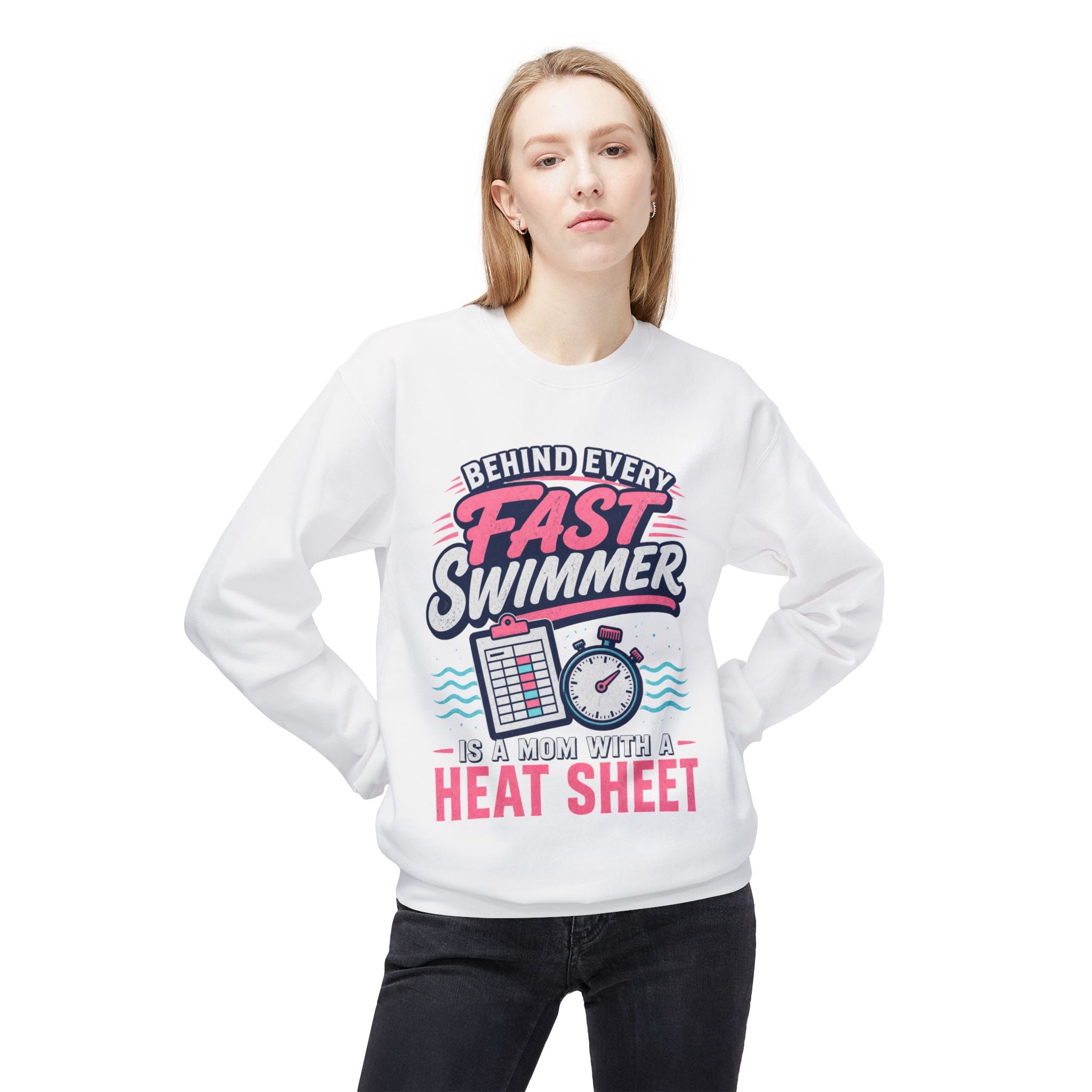 Fast Swimmer Mom heat sheet Sweatshirt | Swimming Mom Crewneck