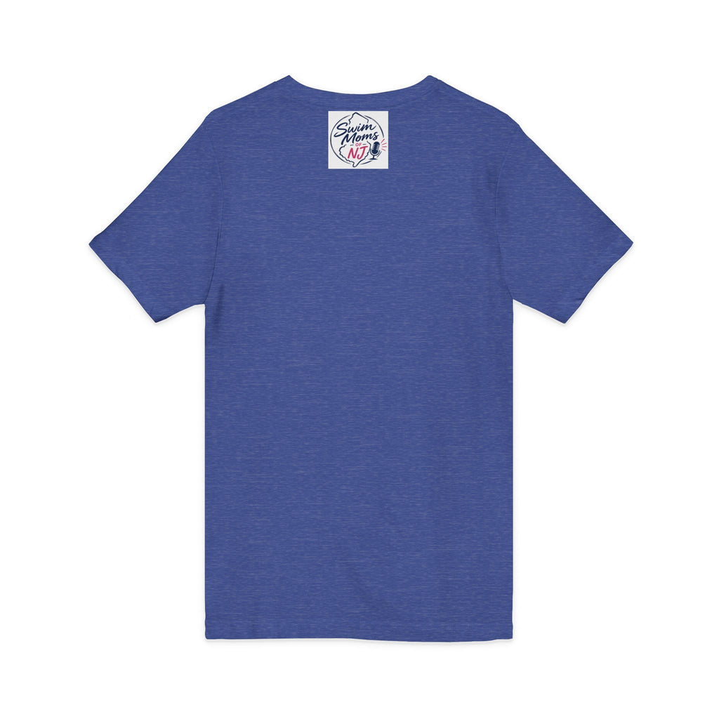 Feral Swim Mom V-Neck Tee — Funny Swim Team Mom Shirt for Pool Season
