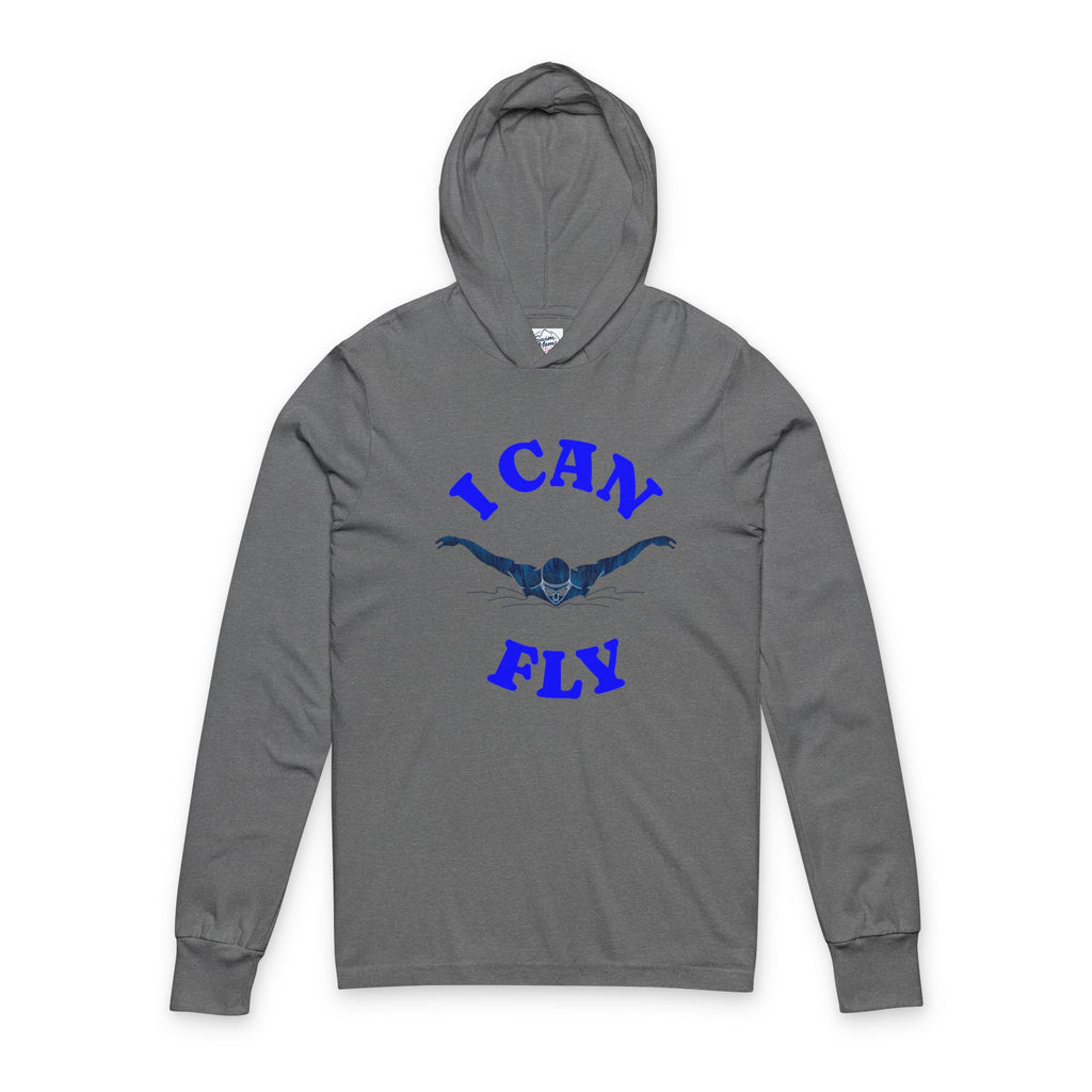 I Can Fly Hooded Long Sleeve Tee | swimmer gift | swim team
