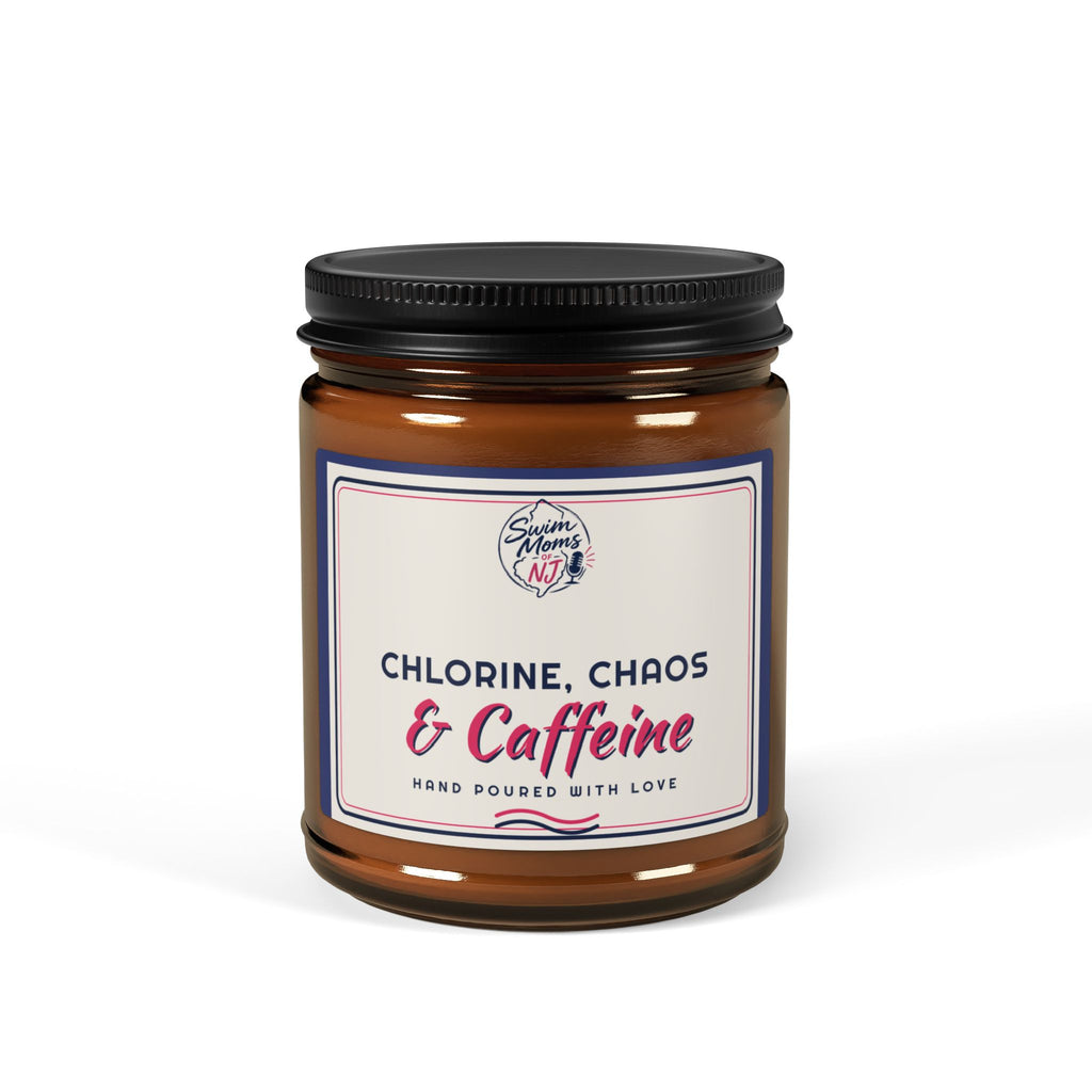 Chlorine Chaos & Caffeine Candle Soy Candle | Amber Jar, Swim Mom Scent