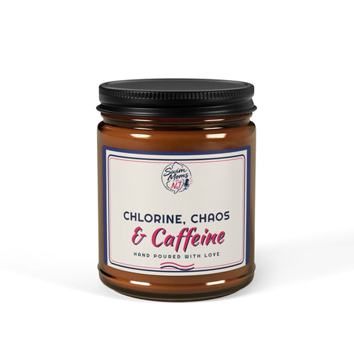 Chlorine Chaos & Caffeine Candle Soy Candle | Amber Jar, Swim Mom Scent