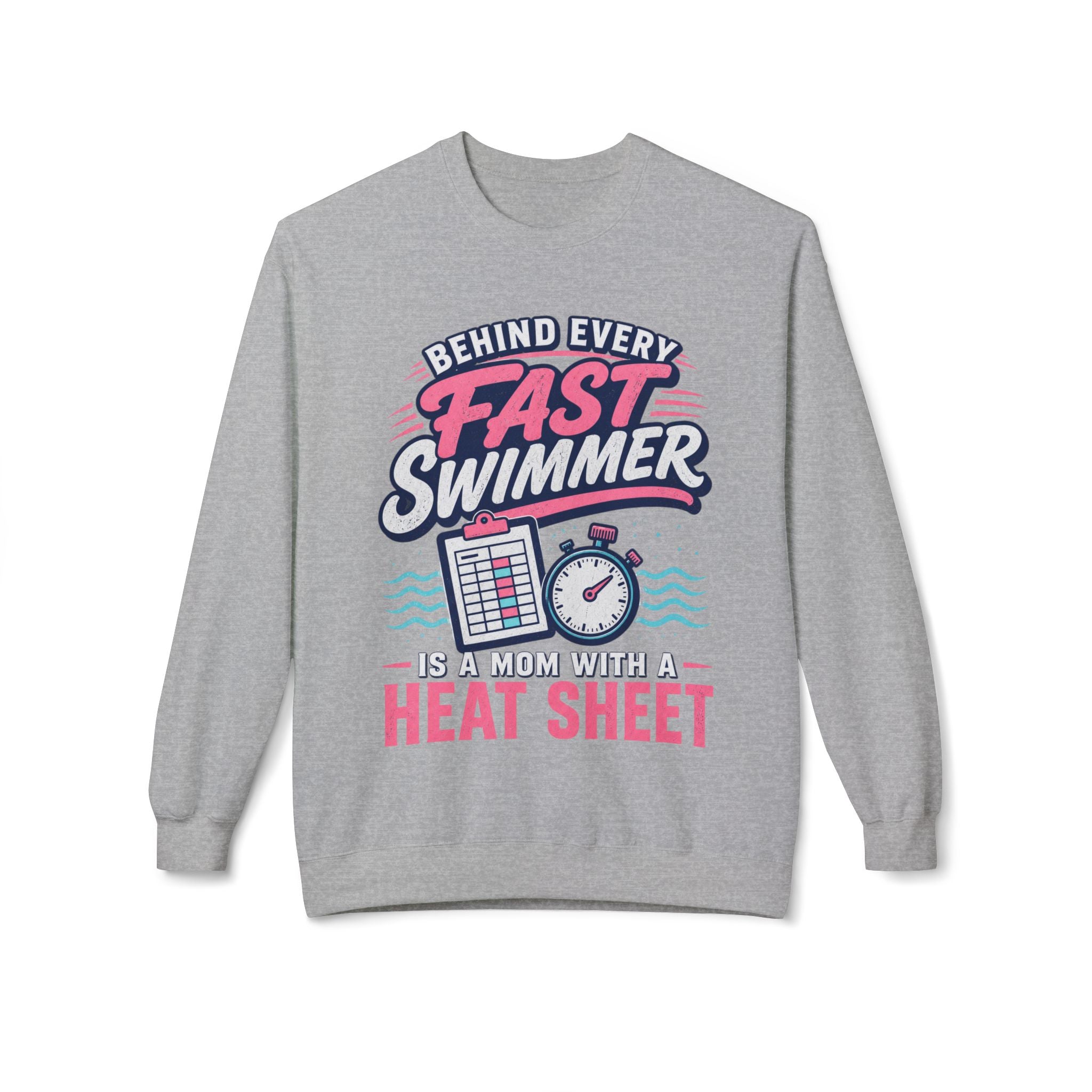 Fast Swimmer Mom heat sheet Sweatshirt | Swimming Mom Crewneck