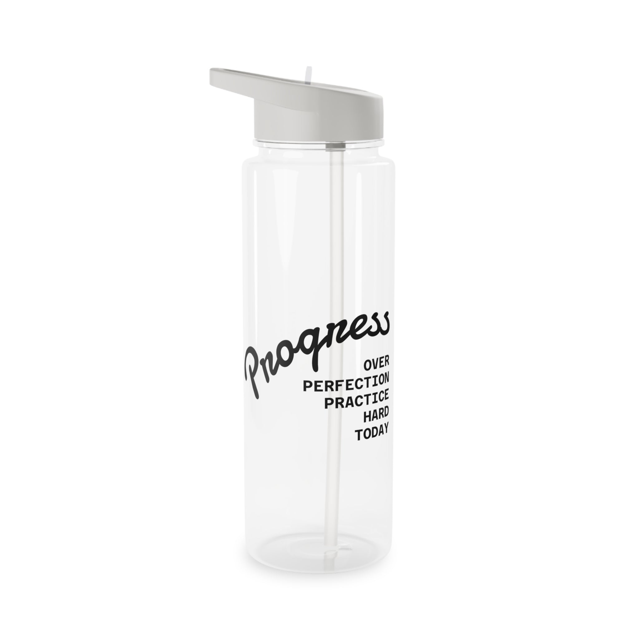 Progress Over Perfection Tritan Water Bottle | Motivational Script Design SWIM TEAM GIFTS swimmer palstic