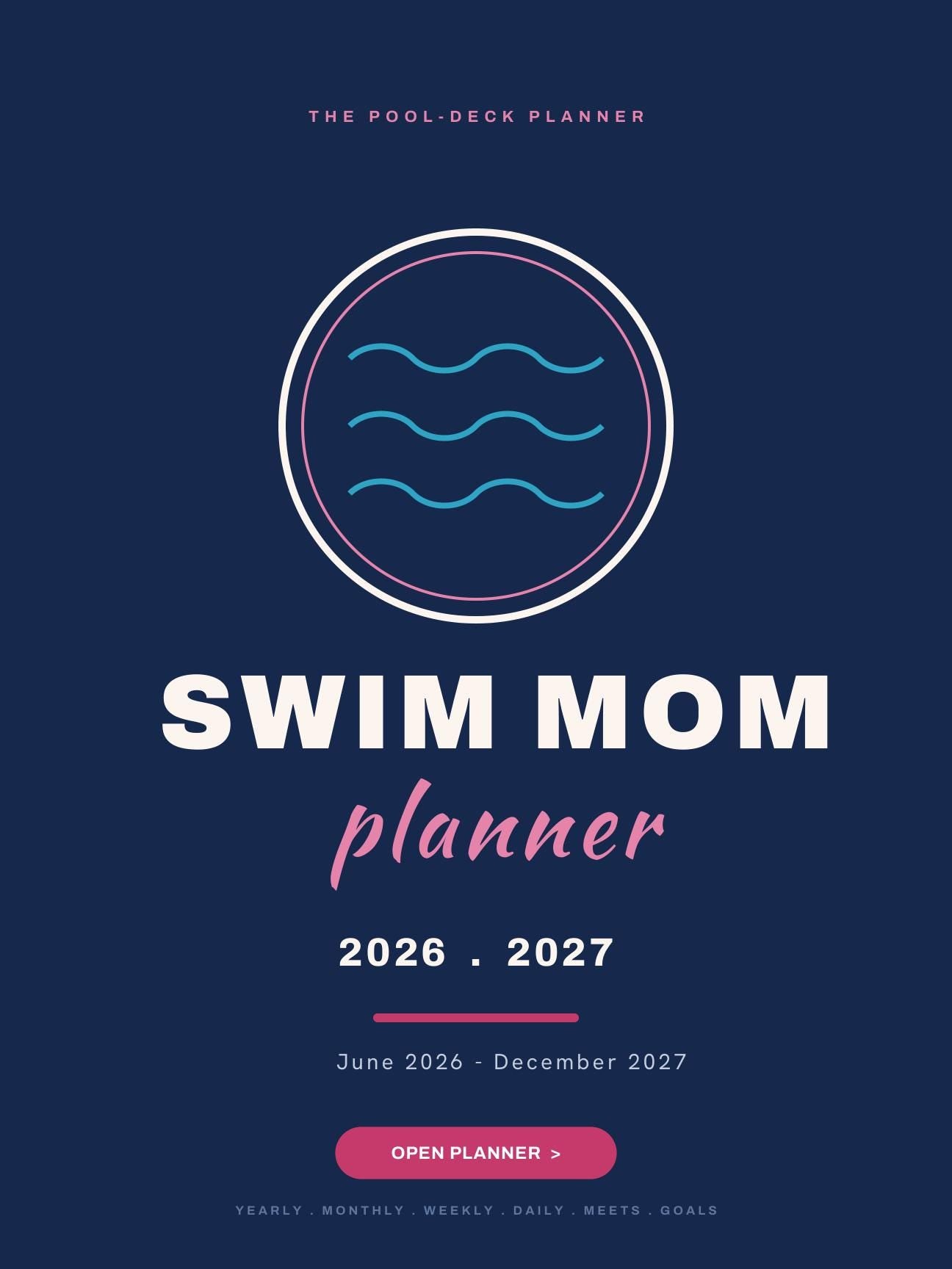 Swim Mom Planner 2026-2027 | Digital PDF, Swim Meet Tracker, Goals (Download)