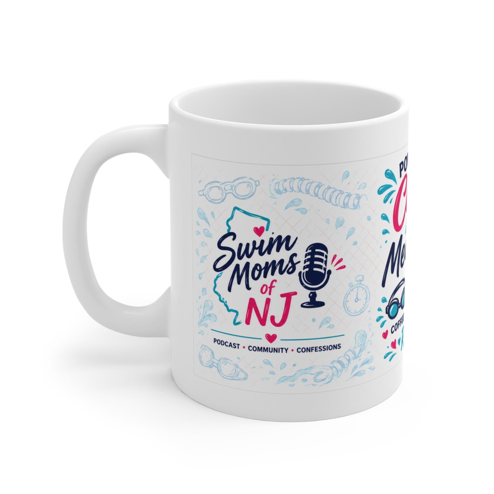 Swim Mom Coffee Mug | Powered by Coffee & MeetMobile, NJ Podcast