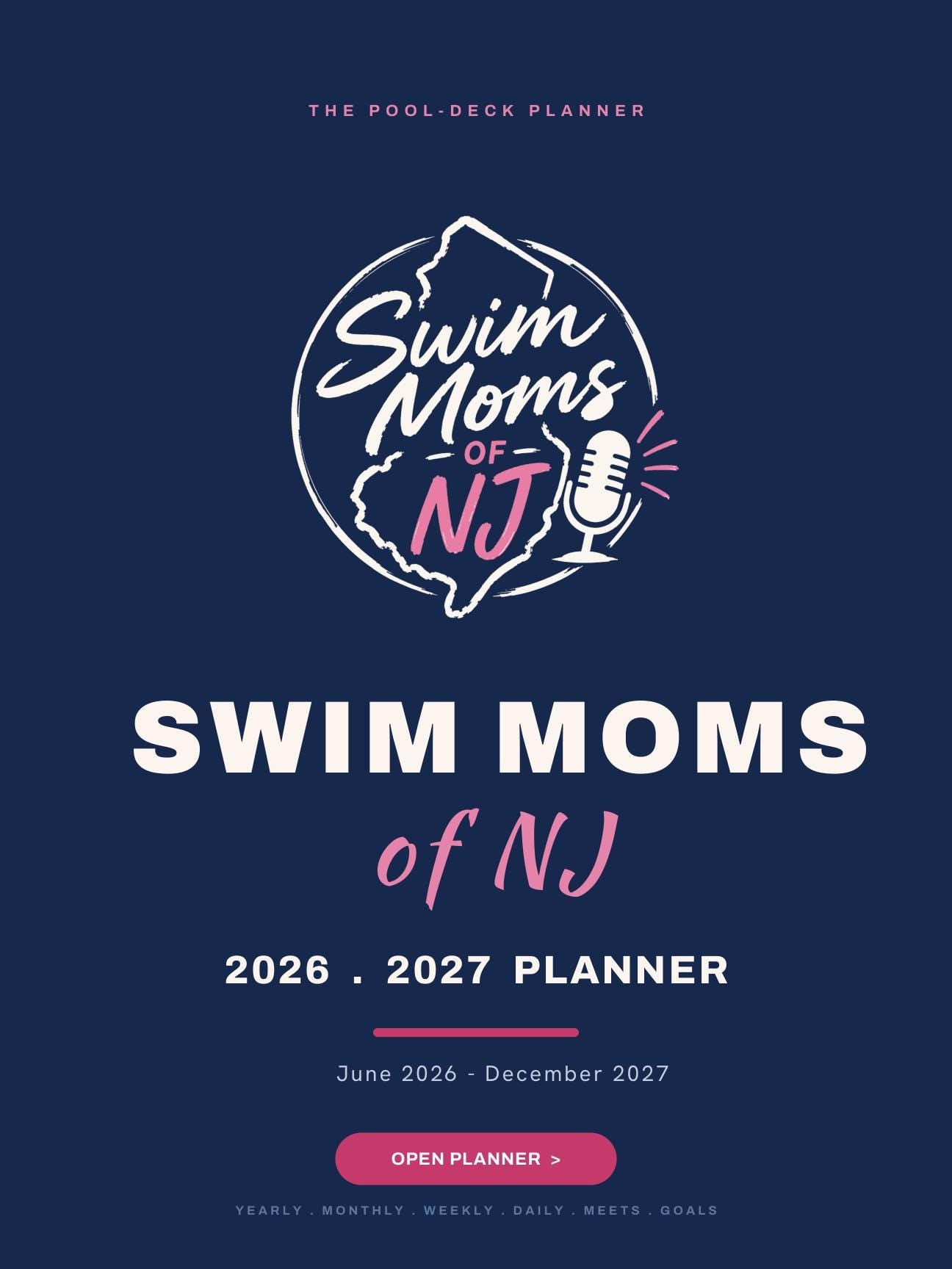 Swim Moms of NJ Planner 2026-2027 | Digital PDF, Swim Meet Tracker (Download)