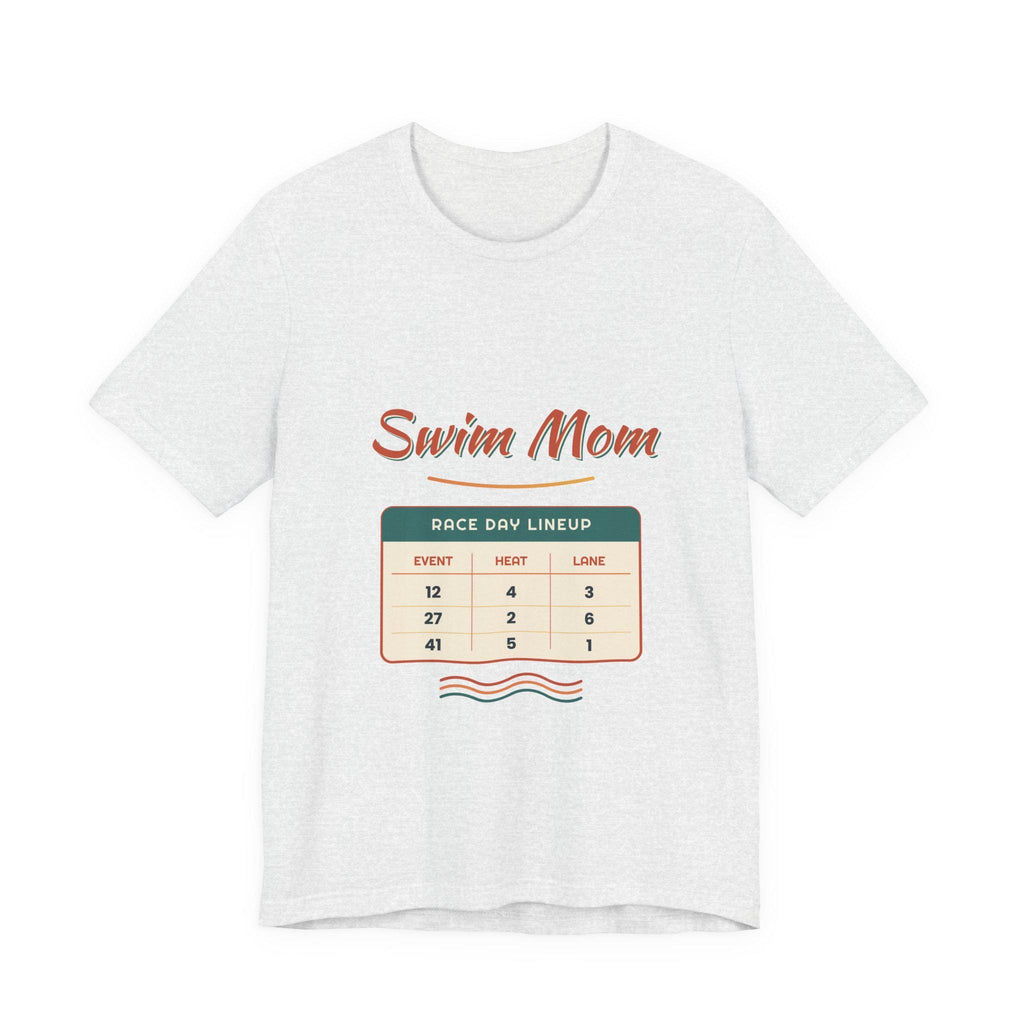 Swim Mom Race Day Lineup Tee | Swim Team Shirt Event.  Heat. Lane. Cheer. Repeat. Funny Swimming Mom Meet T-Shirt Swimmer Mom Gift
