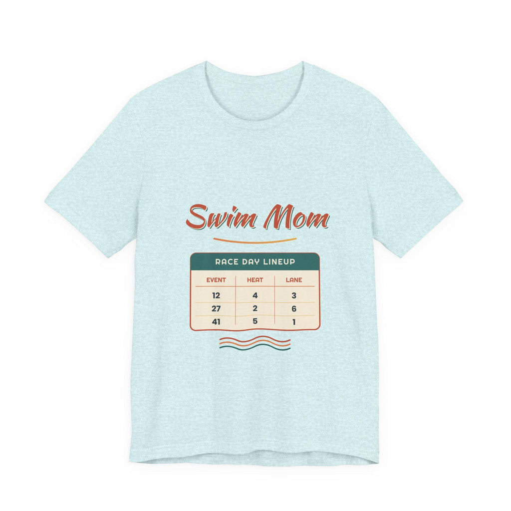 Swim Mom Race Day Lineup Tee | Swim Team Shirt Event.  Heat. Lane. Cheer. Repeat. Funny Swimming Mom Meet T-Shirt Swimmer Mom Gift