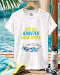 Swimming T-Shirt - "Not All Athletes Wear Shoes" Swim Goggles Tee