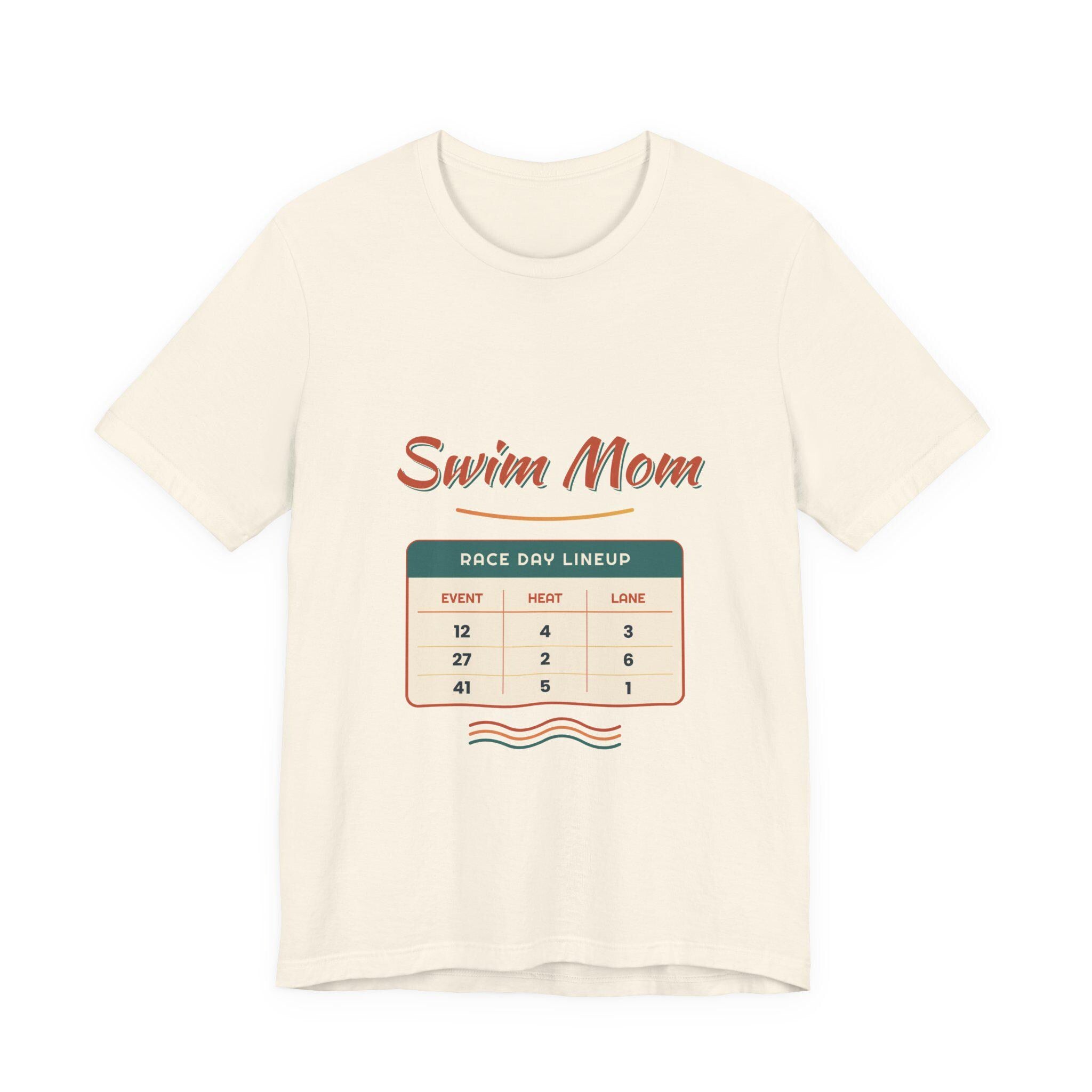 Swim Mom Race Day Lineup Tee | Swim Team Shirt Event.  Heat. Lane. Cheer. Repeat. Funny Swimming Mom Meet T-Shirt Swimmer Mom Gift