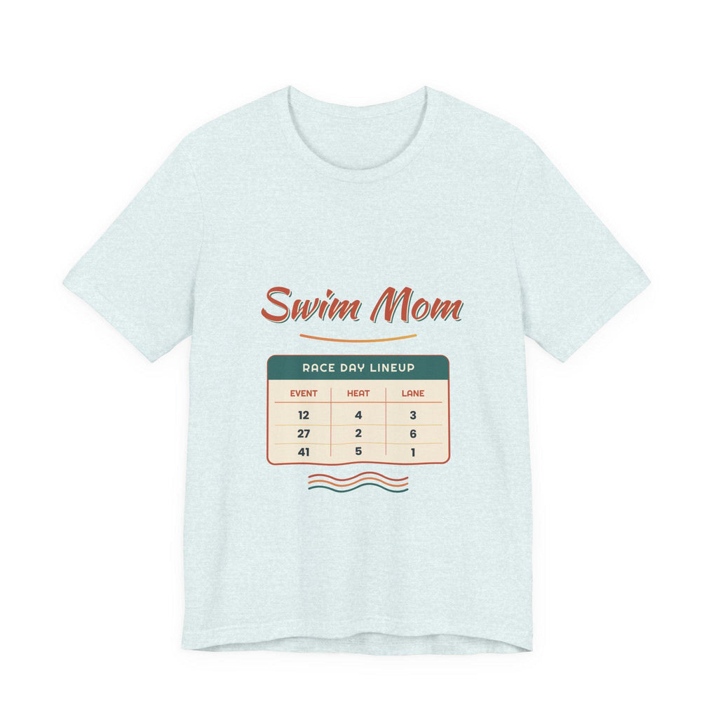 Swim Mom Race Day Lineup Tee | Swim Team Shirt Event.  Heat. Lane. Cheer. Repeat. Funny Swimming Mom Meet T-Shirt Swimmer Mom Gift